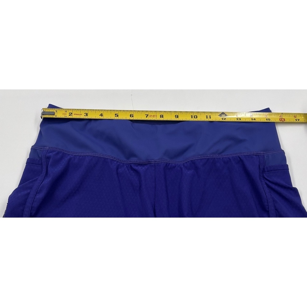 Oiselle Women's 6 Long Roga Royal Blue 2-in-1 Running Pockets Shorts - Picture 3 of 6